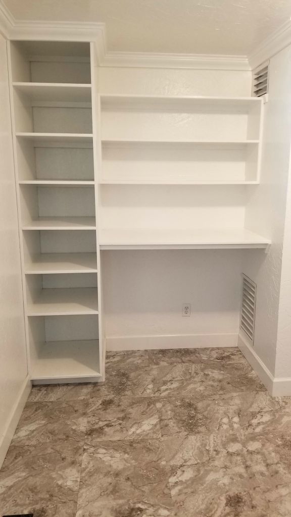 Custom Built-in shelving in Utility Room